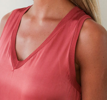 Vestido Classic V Neck - Cor Rosa Velho