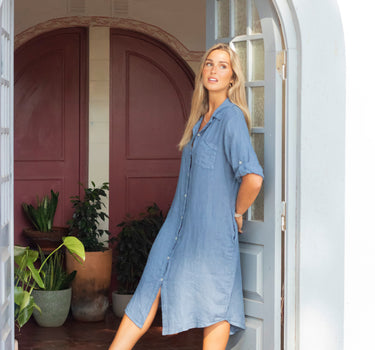Vestido Camiseiro Linho