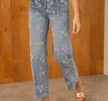 Calças Flower Denim