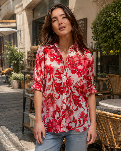 Camisa Red Bouquet