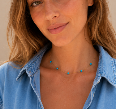 Waterproof - Colar Turquoise Pearls