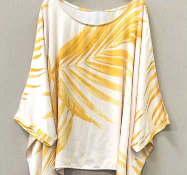 Leaf Silk Tunic - Yellow