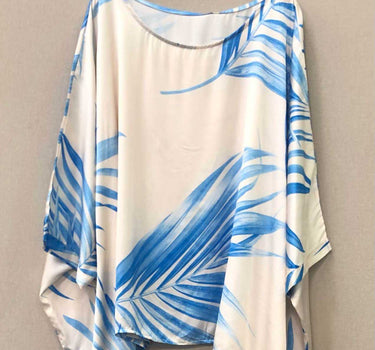 Leaf Silk Tunic - Blue