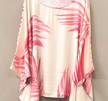 Leaf Silk Tunic - Pink