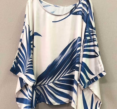 Leaf Silk Tunic - Blue Night