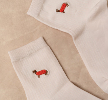 Meias Algodão - Cão Teckel Bordado