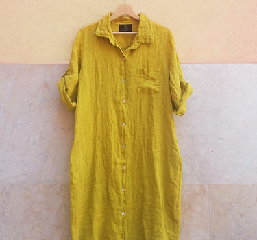 Vestido Linho Mikonos Yellow